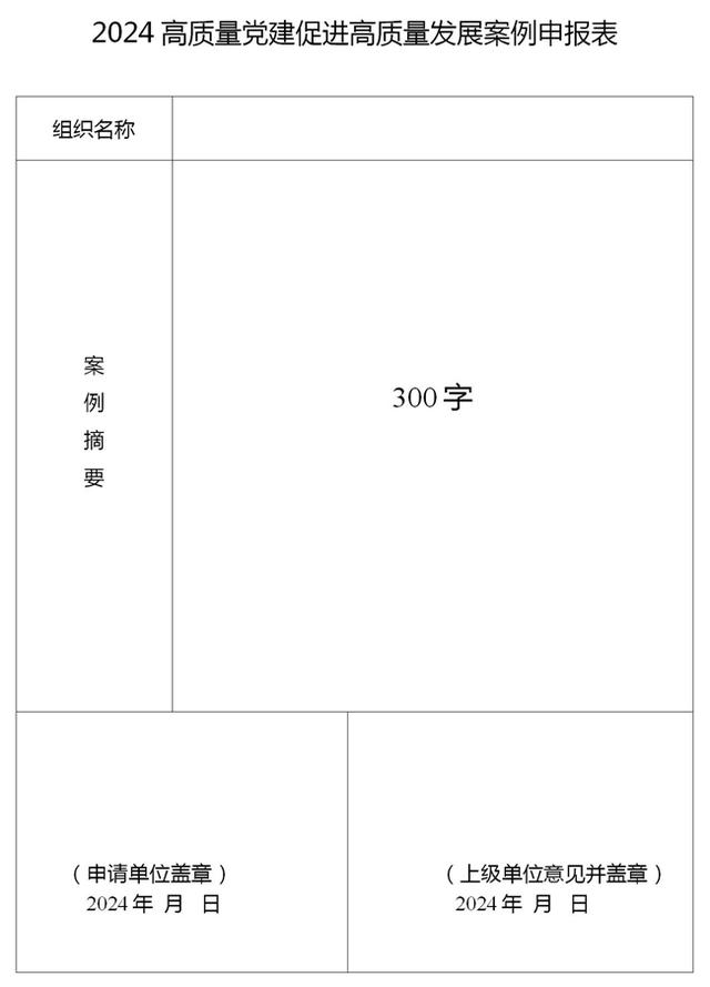 2024高質量黨建促進高質量發展案例征集公告（高質量黨建引領高質量發展案例）