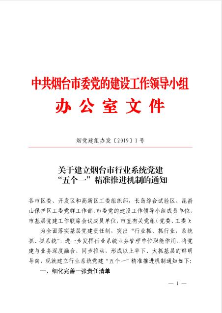 烟台市抓实“四个体系”建设 不断提升城市基层党建整体质量（党建工作四个体系）