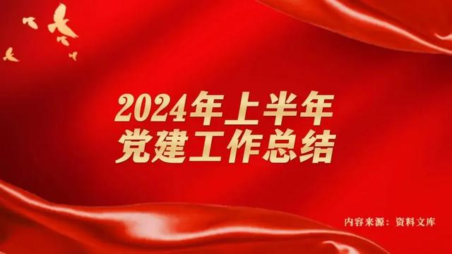 这篇6000字的2024党建工作半年总结 结构规整 标题出彩 引人入胜 高赞