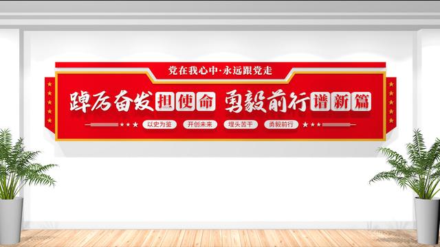 2024年4月，最新黨員活動室黨建文化墻設計效果圖（黨員活動室文化墻設計方案）