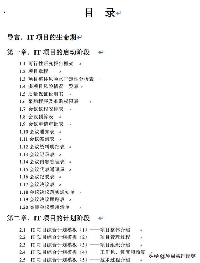 IT项目管理全套127个表格文档（it项目管理全套127个表格文档怎么做）