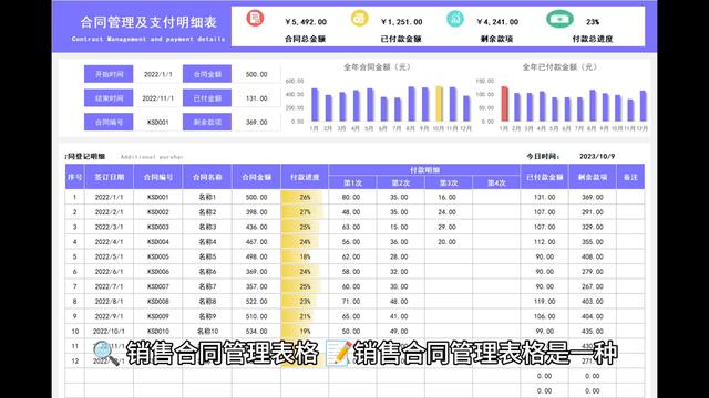 📄 销售合同管理及分次付款表格介绍 📄  ✍